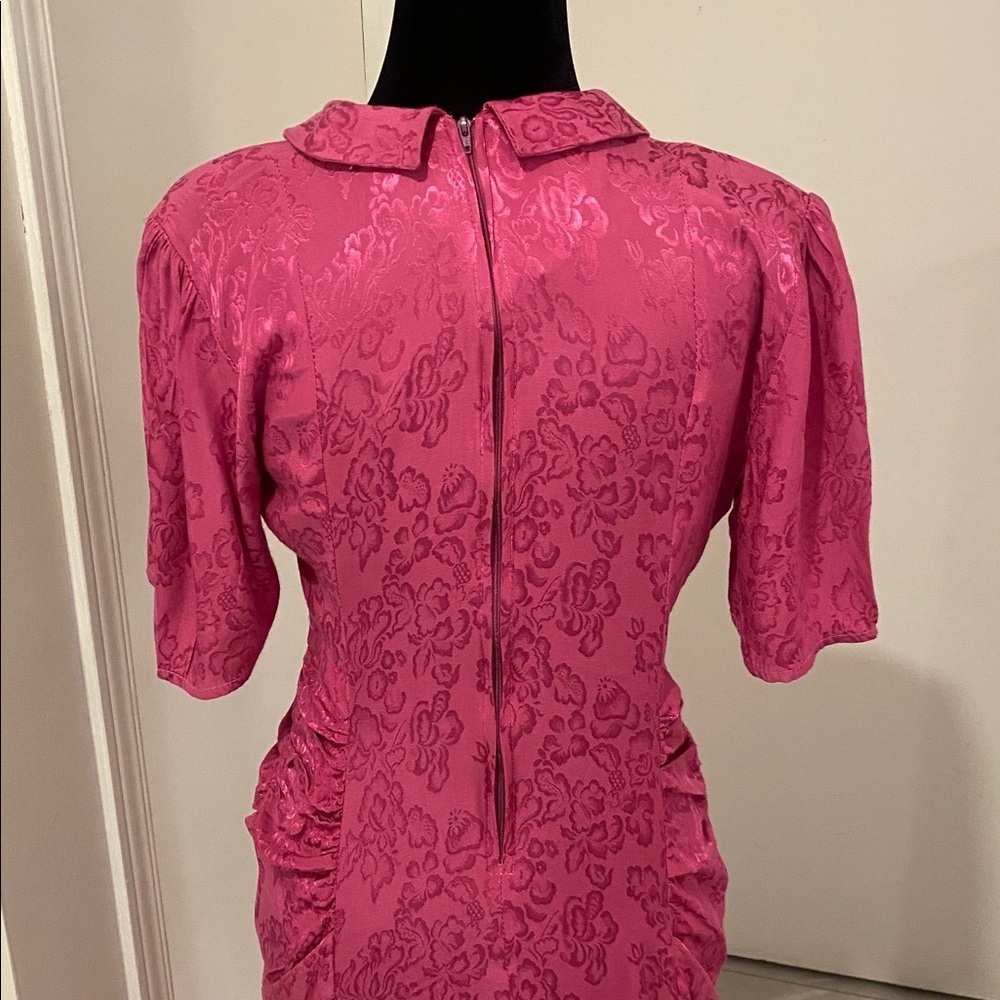 Ell-Jay of Montreal Vintage 1980’s midi Length Pink Rayon Dress Size Small - Picture 9 of 17